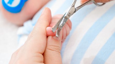 Cutting baby fingernails